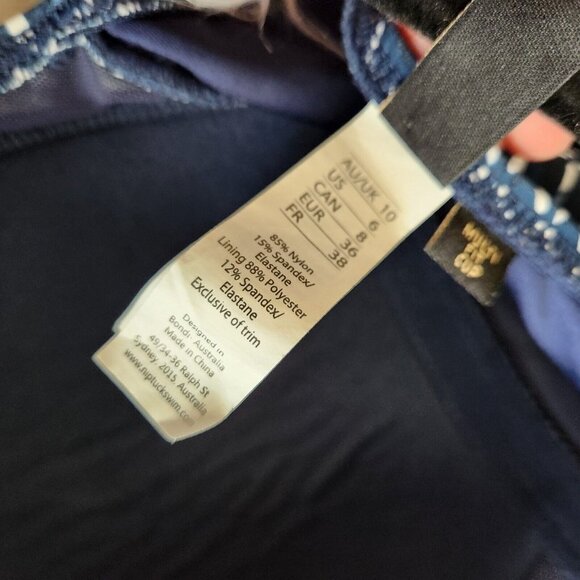 Nip Tuck Nautical Foil Twist Front Tummy Control Women Swimsuit Size 6 - Picture 9 of 14